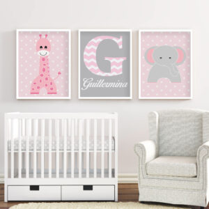 Animales rosados e iniciales CUA03