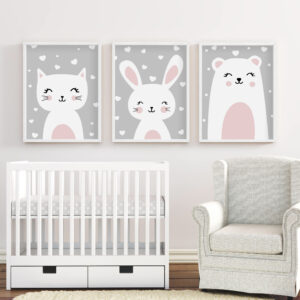 Animales gris & rosado CUA20