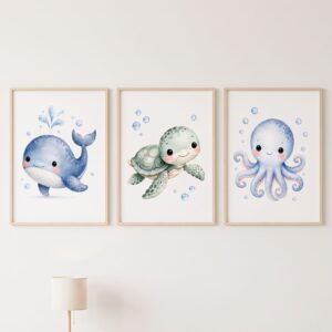 Set de cuadros infantiles Animalitos del mar - Indokids Uruguay