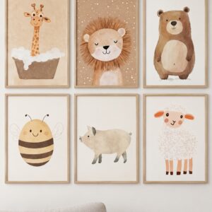 Set de cuadros infantiles Animalitos felices - Indokids Uruguay