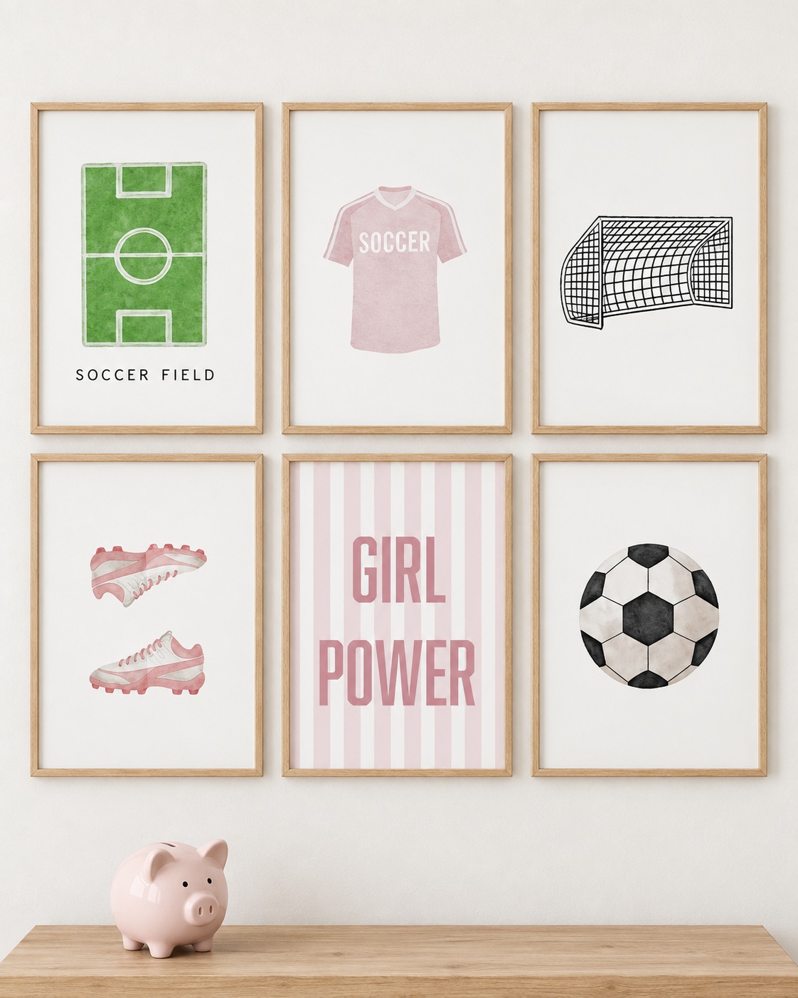 Set de cuadros infantiles Fútbol girl power - Indokids Uruguay