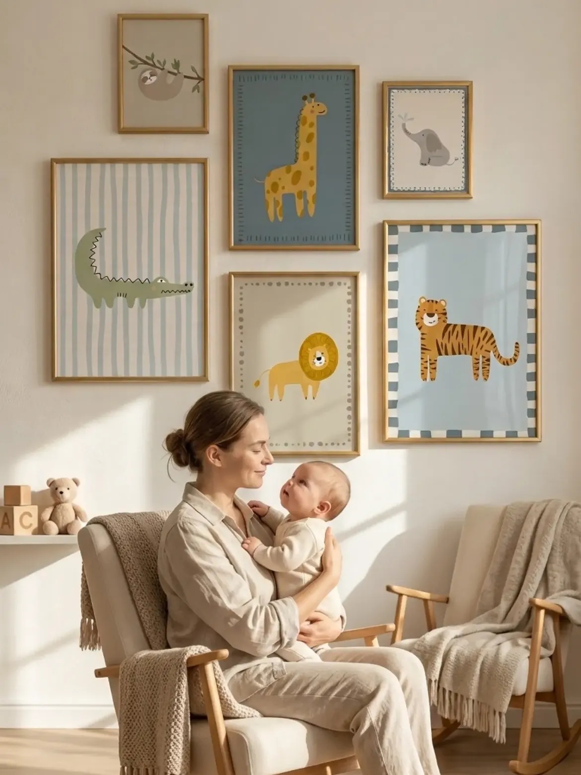 Cuadros infantiles Galería de la jungla en un dormitorio de bebé - Indokids Uruguay