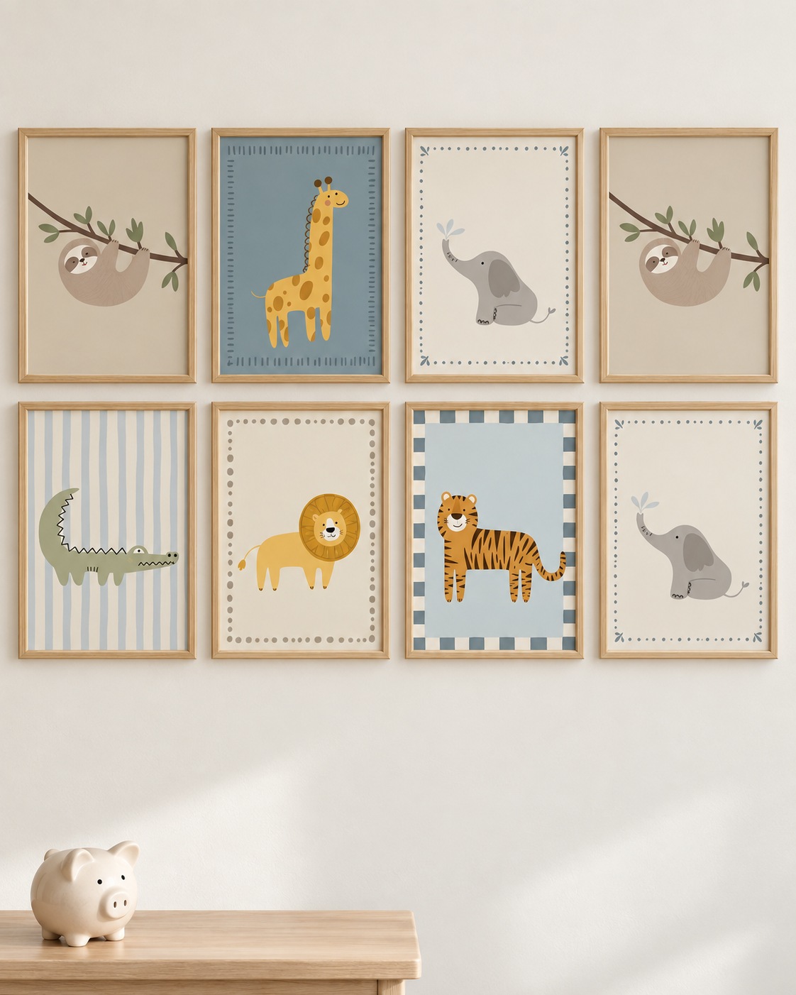 Set de cuadros infantiles Galería de la jungla - Indokids Uruguay