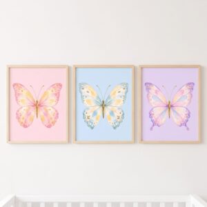 Set de cuadros infantiles Mariposas pastel - Indokids Uruguay