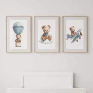 Set de cuadros infantiles Osito viajero - Indokids Uruguay