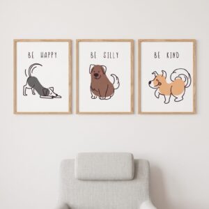 Set de cuadros infantiles Perritos be happy - Indokids Uruguay