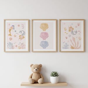 Set de cuadros infantiles Sirenas boho - Indokids Uruguay