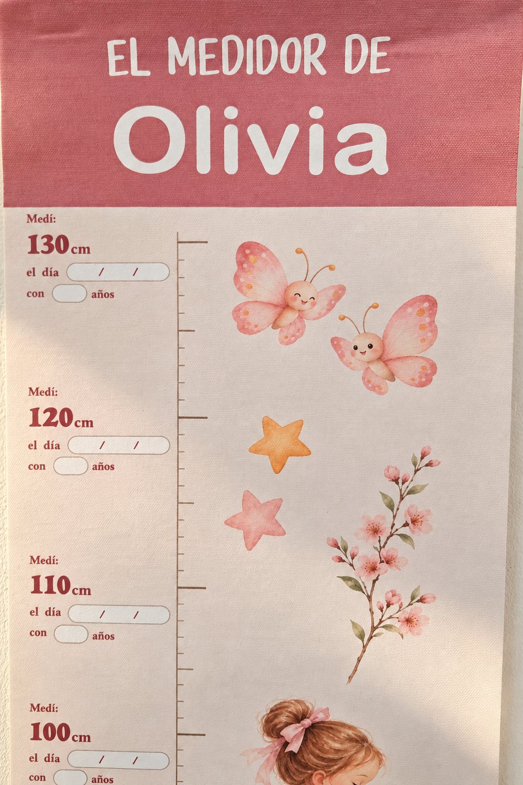 Detalle del nombre impreso en el medidor