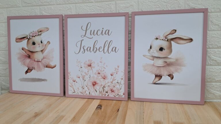 Trío de conejitas bailarinas con nombre. Trabajo realizado por Indokids, mayo de 2026.